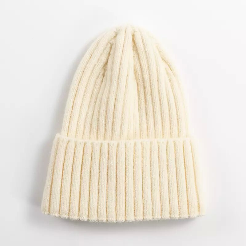 Gorros de Invierno de Punto Personalizados Cálidos Y Suaves Acogedores de Mezcla de Lana Sólida con Bordado