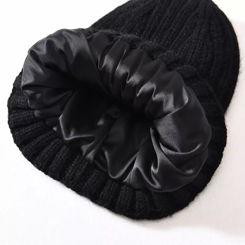 Gorros de Invierno de Punto Personalizados Cálidos Y Suaves Acogedores de Mezcla de Lana Sólida con Bordado