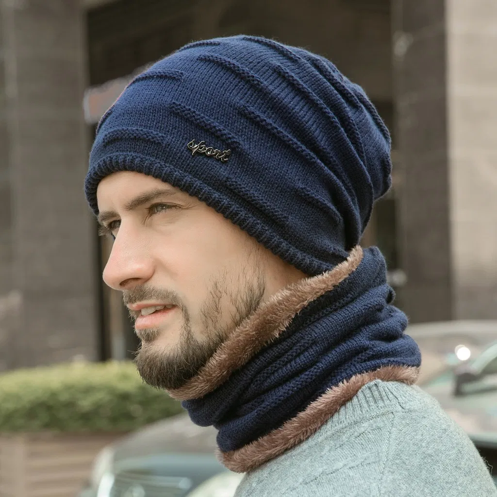 Bufanda de Punto Protección para los Oídos Sombrero Cálido de Felpa Cálido Sombrero de Acrílico para Exteriores de Invierno
