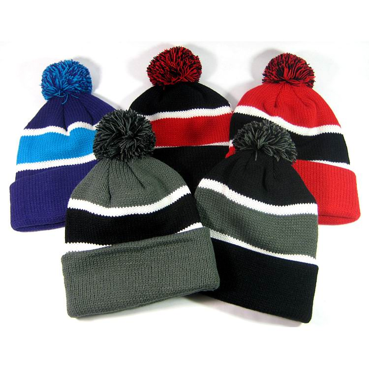 Gorro de POMPÓN Jaspeado de Punto con Puño