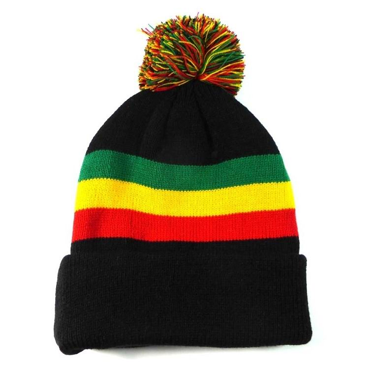 Gorro de POMPÓN Jaspeado de Punto con Puño