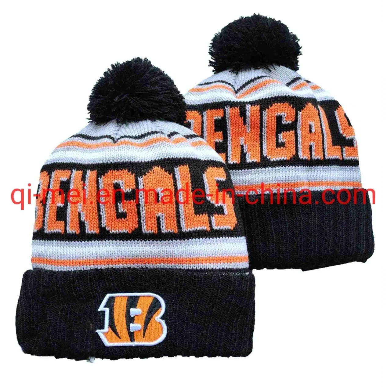 Gorros de punto Deportivos con pompones de la temporada 100 de los Colts Bills Chiefs Pstriots Dolphins 2022
