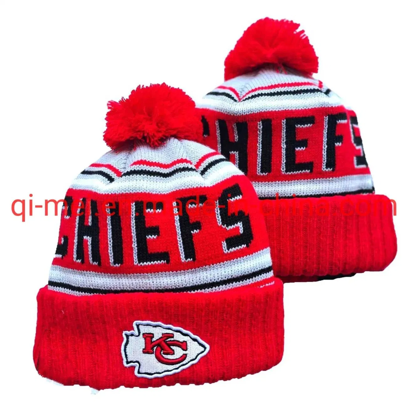 Gorros de punto Deportivos con pompones de la temporada 100 de los Colts Bills Chiefs Pstriots Dolphins 2022